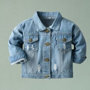 NWT Kids Distressed Denim Jacket Size 4T